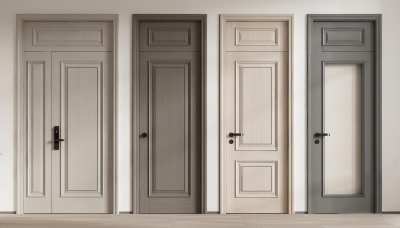 简欧单开门3D模型下载